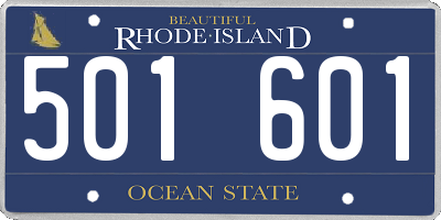 RI license plate 501601