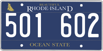 RI license plate 501602