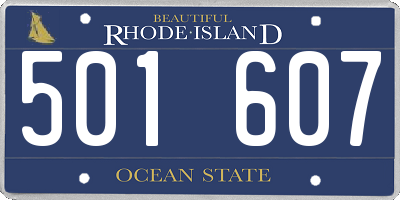 RI license plate 501607