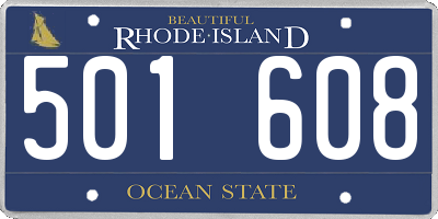 RI license plate 501608