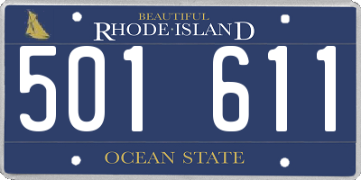 RI license plate 501611