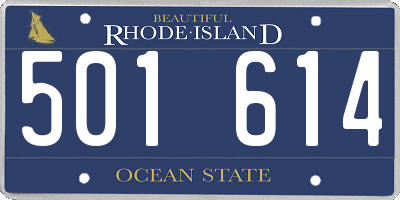 RI license plate 501614