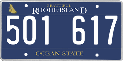 RI license plate 501617
