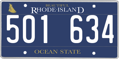 RI license plate 501634