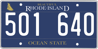 RI license plate 501640