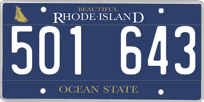 RI license plate 501643