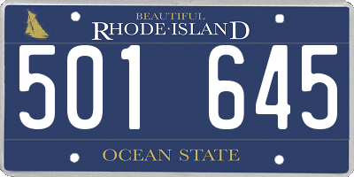 RI license plate 501645