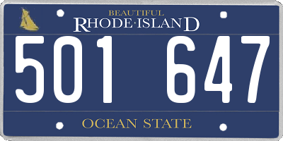 RI license plate 501647