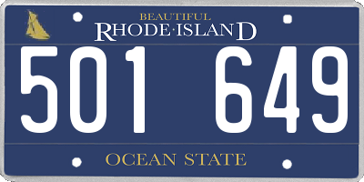 RI license plate 501649