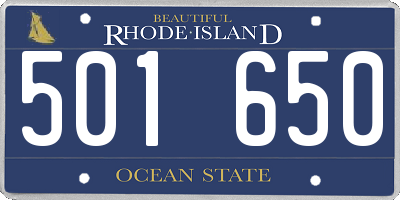 RI license plate 501650