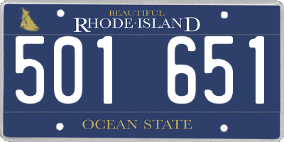 RI license plate 501651