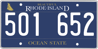 RI license plate 501652