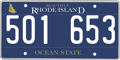 RI license plate 501653