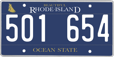 RI license plate 501654