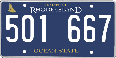 RI license plate 501667