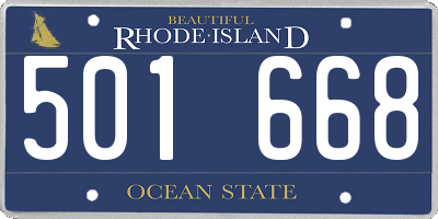 RI license plate 501668