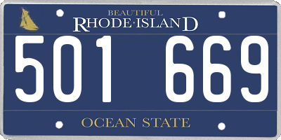 RI license plate 501669