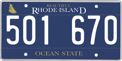 RI license plate 501670