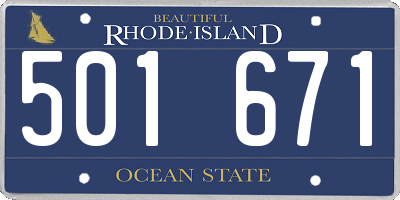 RI license plate 501671