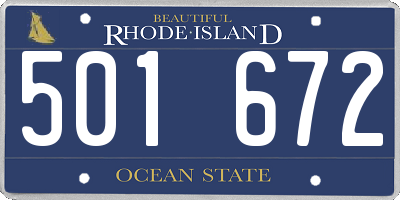 RI license plate 501672