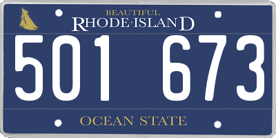 RI license plate 501673