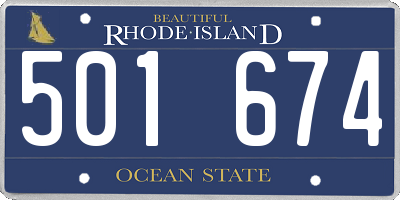 RI license plate 501674