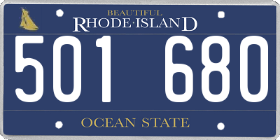 RI license plate 501680
