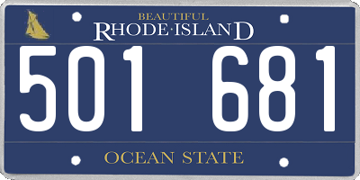 RI license plate 501681