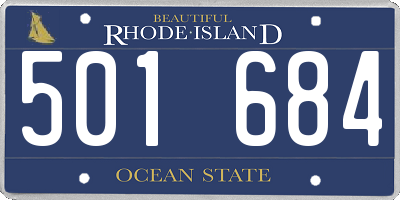 RI license plate 501684
