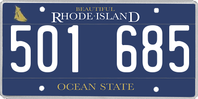 RI license plate 501685