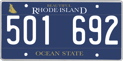 RI license plate 501692