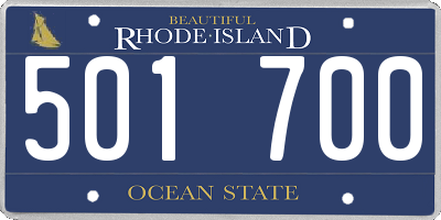 RI license plate 501700