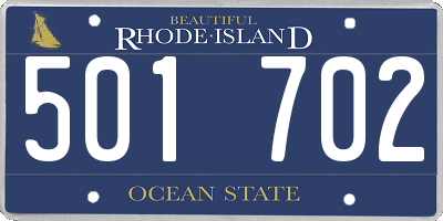RI license plate 501702
