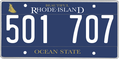 RI license plate 501707