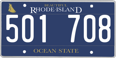 RI license plate 501708