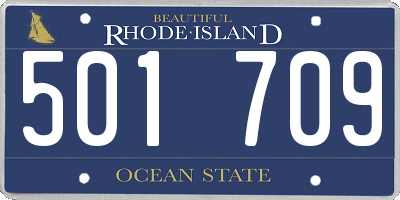 RI license plate 501709