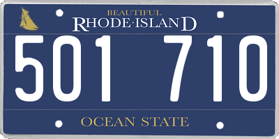 RI license plate 501710