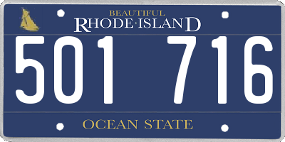 RI license plate 501716