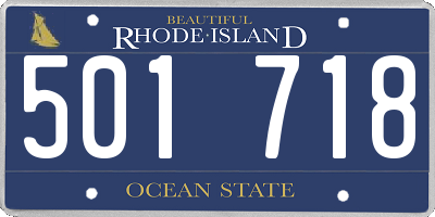 RI license plate 501718