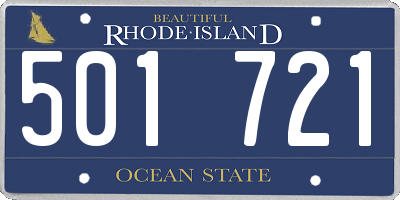 RI license plate 501721