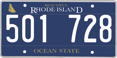 RI license plate 501728