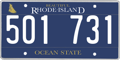 RI license plate 501731