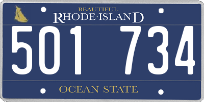RI license plate 501734