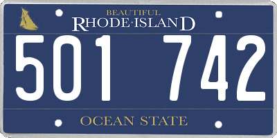 RI license plate 501742