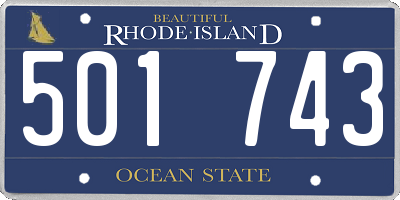 RI license plate 501743