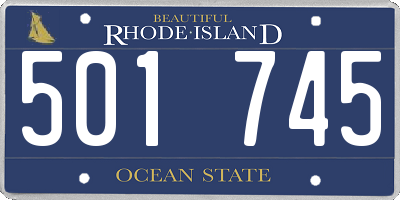 RI license plate 501745