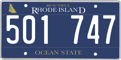 RI license plate 501747