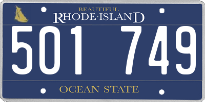 RI license plate 501749