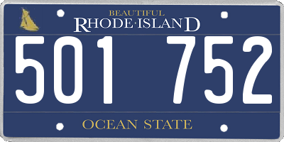 RI license plate 501752