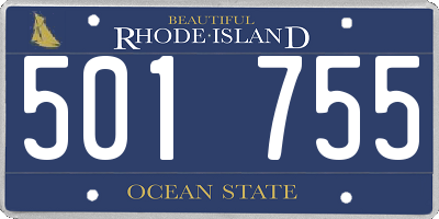 RI license plate 501755